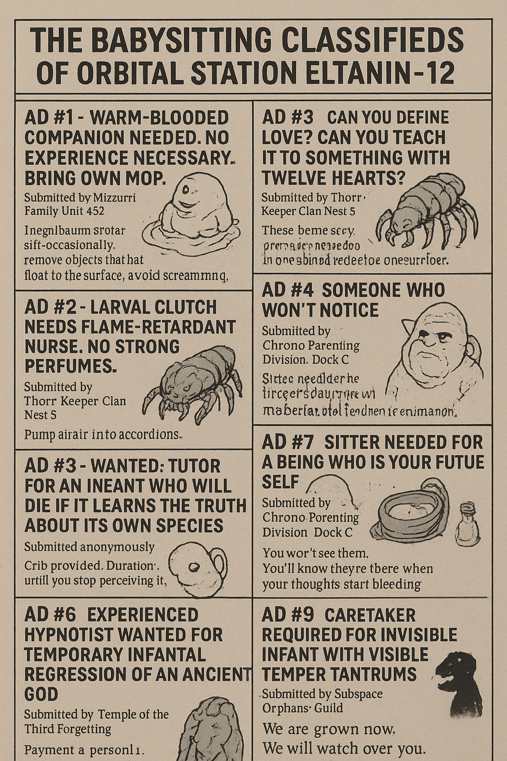 Space Station Bulletin – Childcare&nbsp;Section